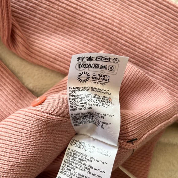 Reformation Blush Pink Ribbed Button-Up Cardigan - Picture 5 of 5
